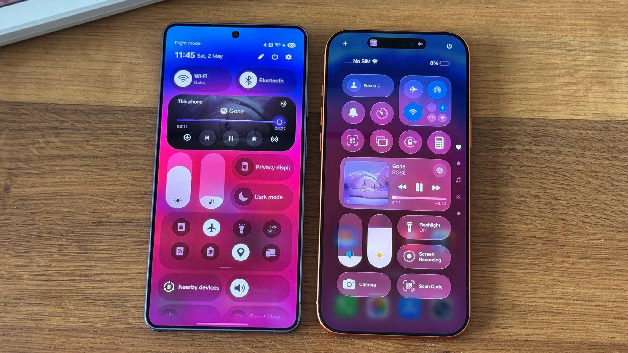 One UI9.0 vs iOS26一个很安卓，一个很苹果，其他形容词我想不出了