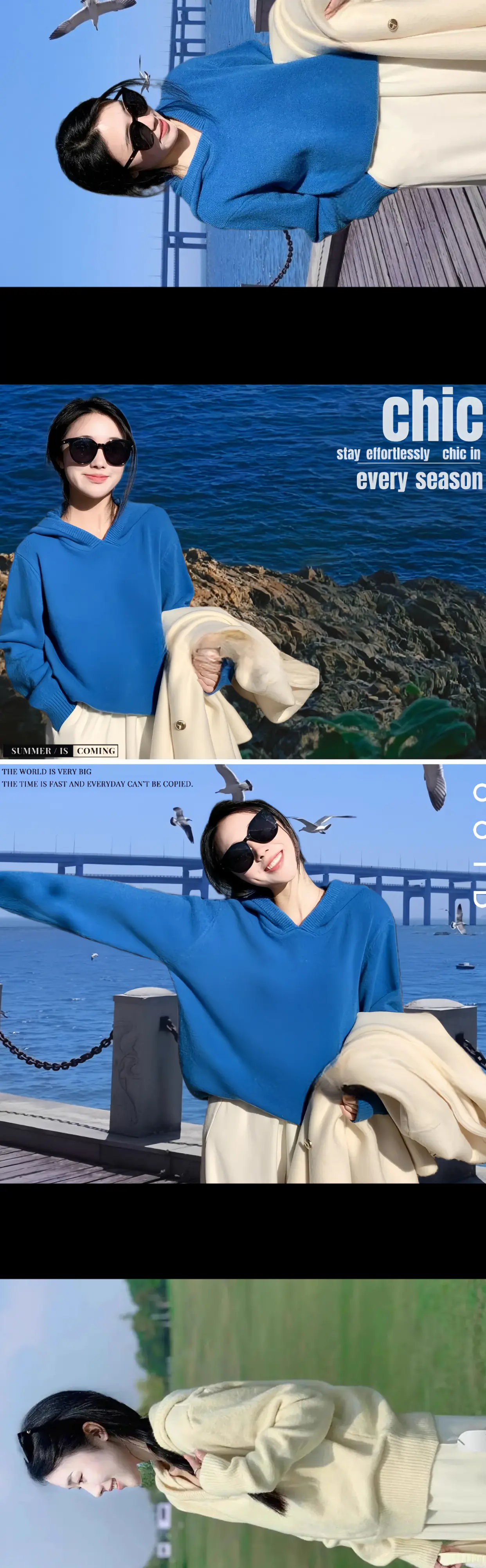 啊啊啊!属于秋日“克莱因蓝”真的好显白! 这套装真是夸累了! 显白克莱...
