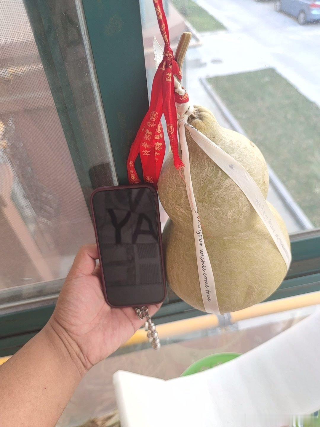前一阵子，我儿子去我单位玩时，偶然看到了同事当摆件的一个小葫芦，他就一直说要一个