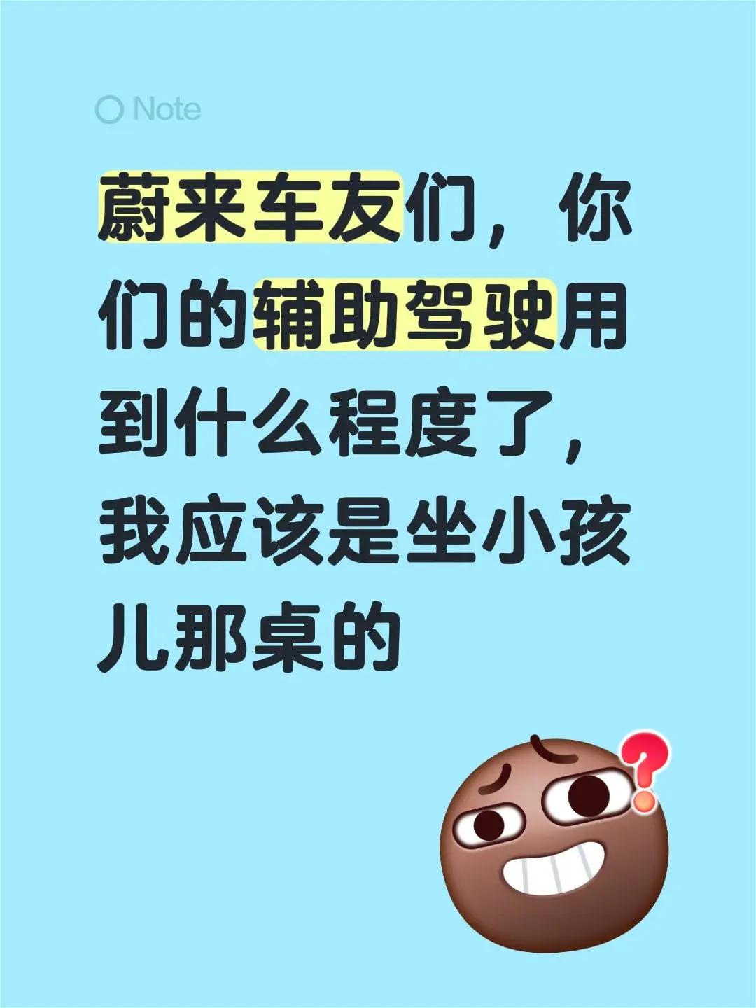 蔚来车友们，你们辅助驾驶用到什么程度了 我应该是坐小孩儿那桌的。清明去老妈祖籍祭