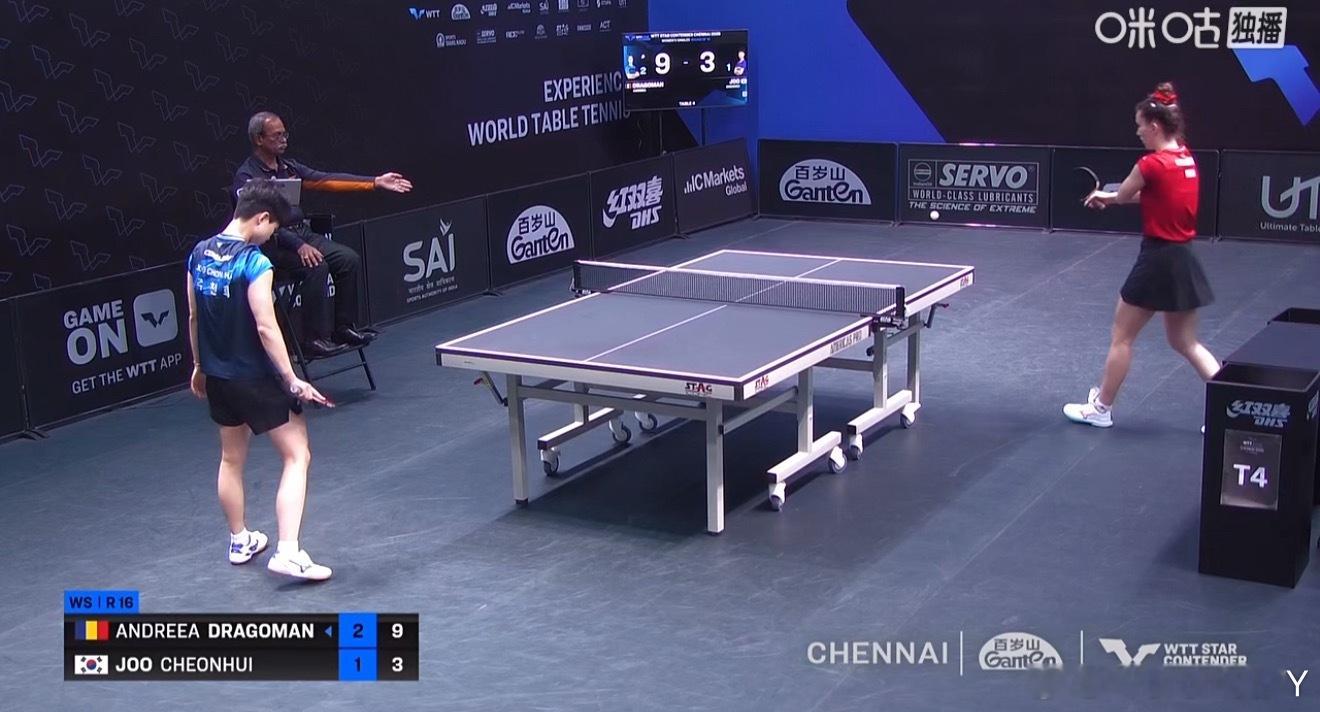 2026wtt金奈球星赛女子单打16-8朱芊曦1-3德拉古曼（5-11 11-4