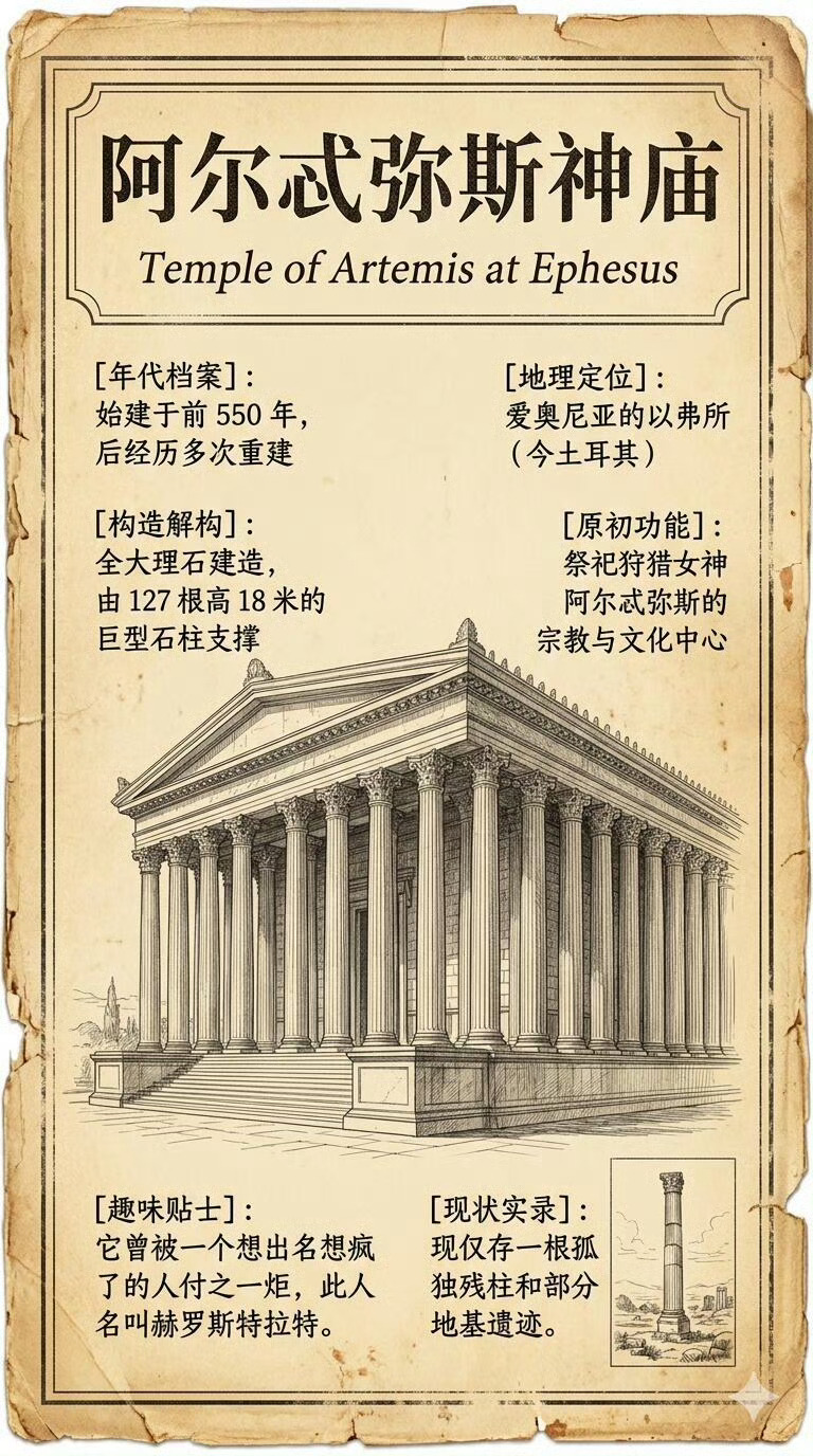 一组图看懂世界古代七大奇迹。 