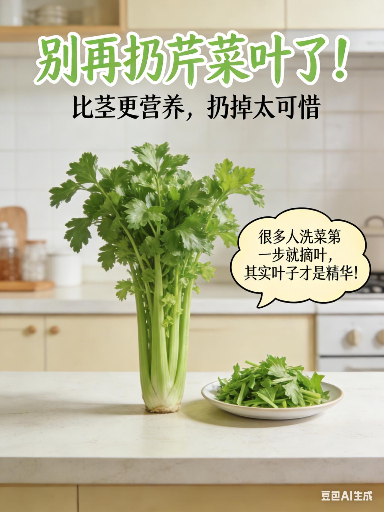 糊涂了大半辈子！芹菜叶vs芹菜梗，到底谁才是营养王者？

别再扔了！芹菜叶子比茎