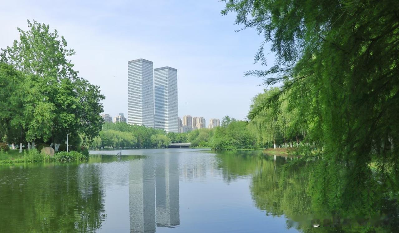 塘西河公园算得上名副其实的家门口公园，出小区南门，几步路便能踏入这片绿意。
 