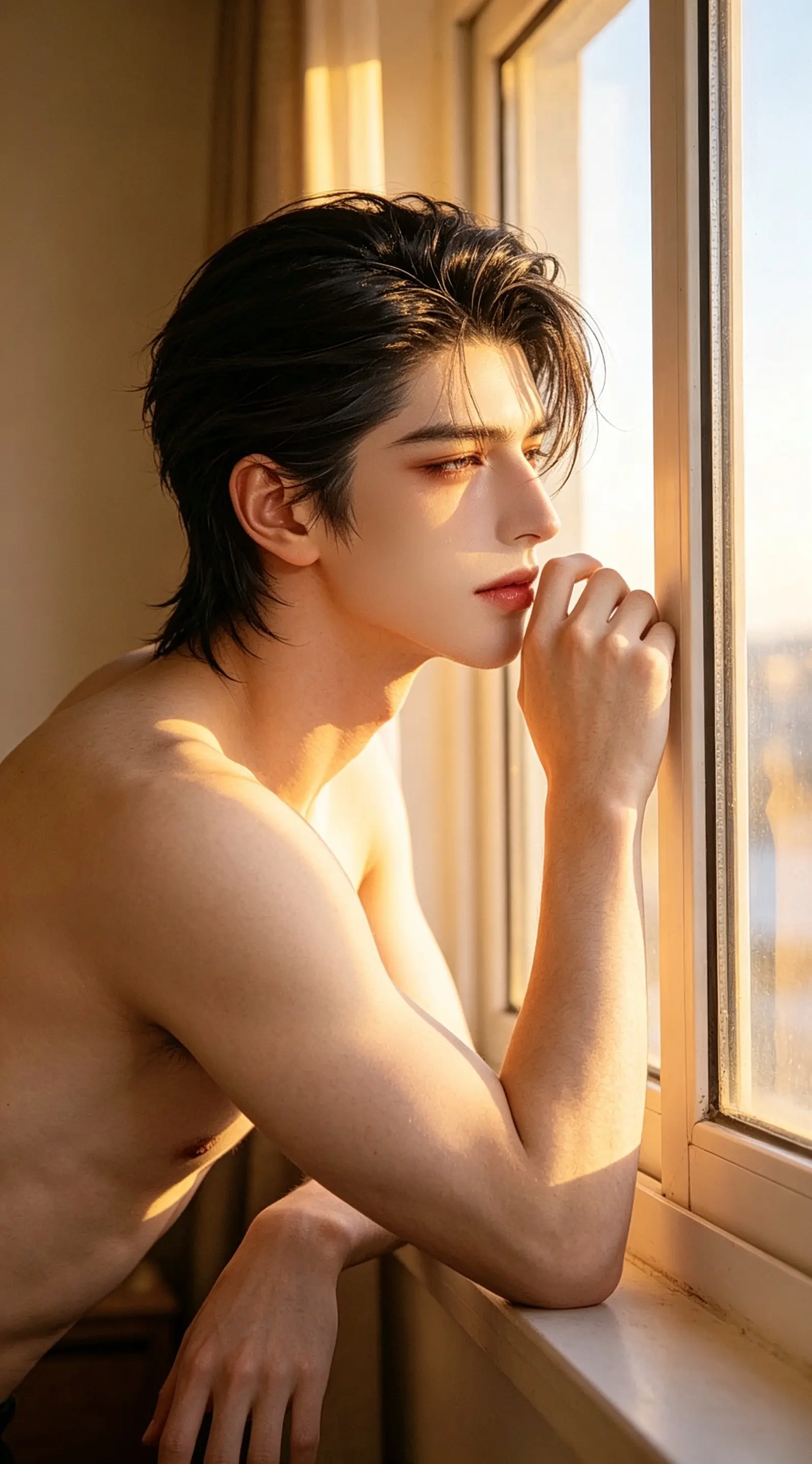 AI清冷美男写真组 ai创作全新升级 高级感身材线条