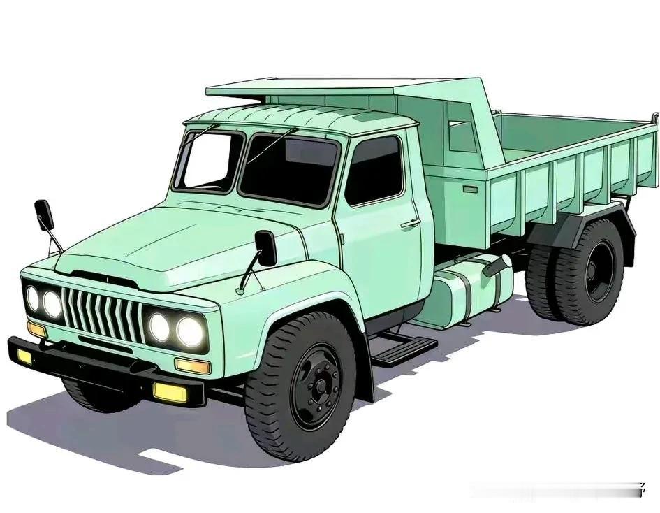 计算机绘图还原的90年代至00年代初期的东风EQ自卸车。当年这款自卸车可是非常流