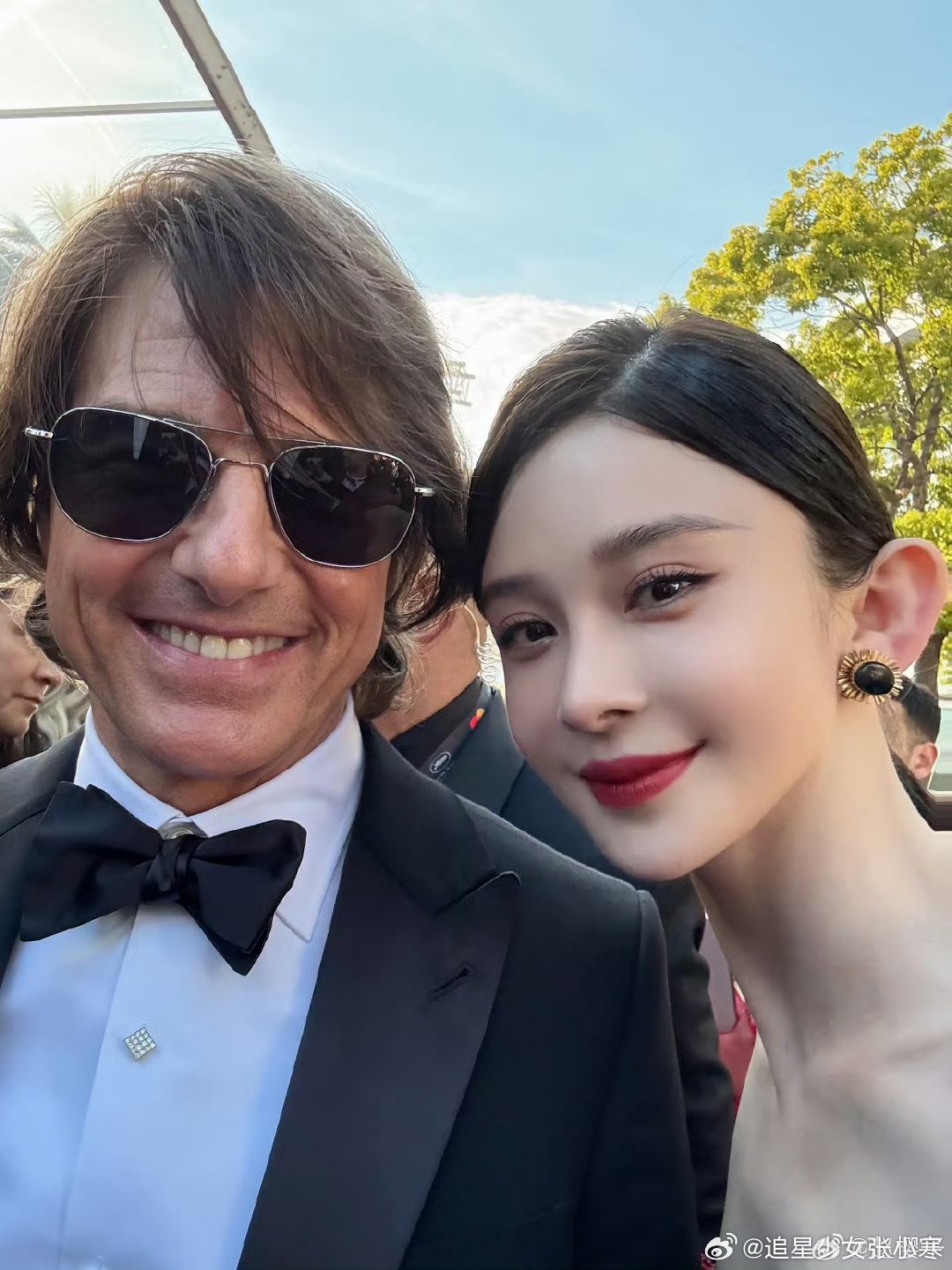 阿汤哥和赵樱子合照赵樱子晒和阿汤哥合照 赵樱子和阿汤哥在戛纳的合照，简直是次元壁