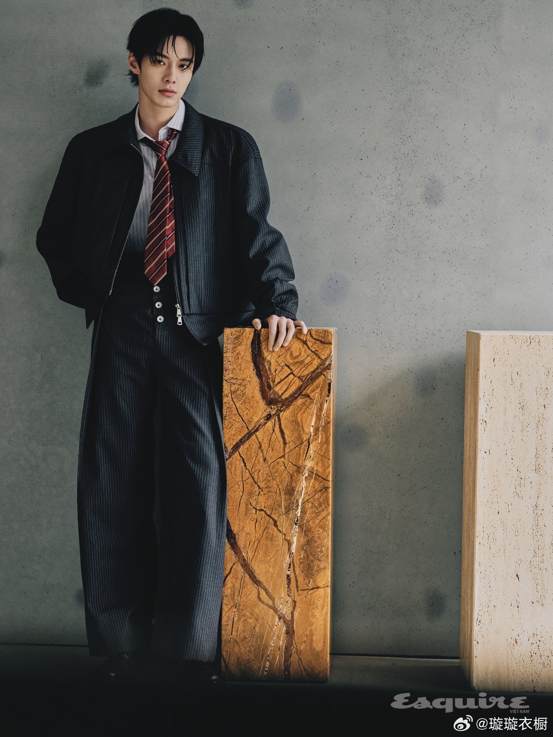 何与黑白镜头里，碎钻流苏在皮夹克上跳踢踏舞，林间光影是自然打的聚光灯。何与越南版