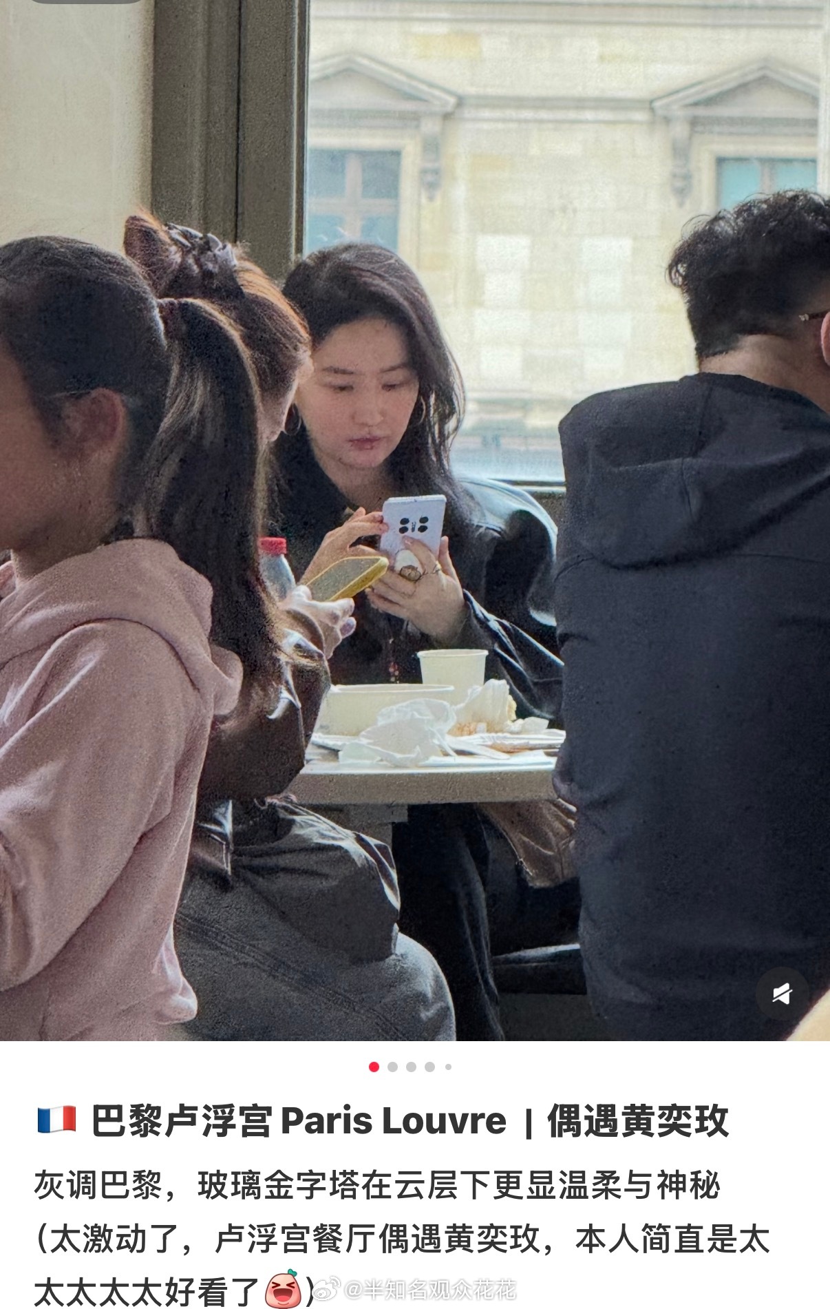 卢浮宫餐厅偶遇刘亦菲网友卢浮宫偶遇素颜刘亦菲 巴黎到底有谁在啊 