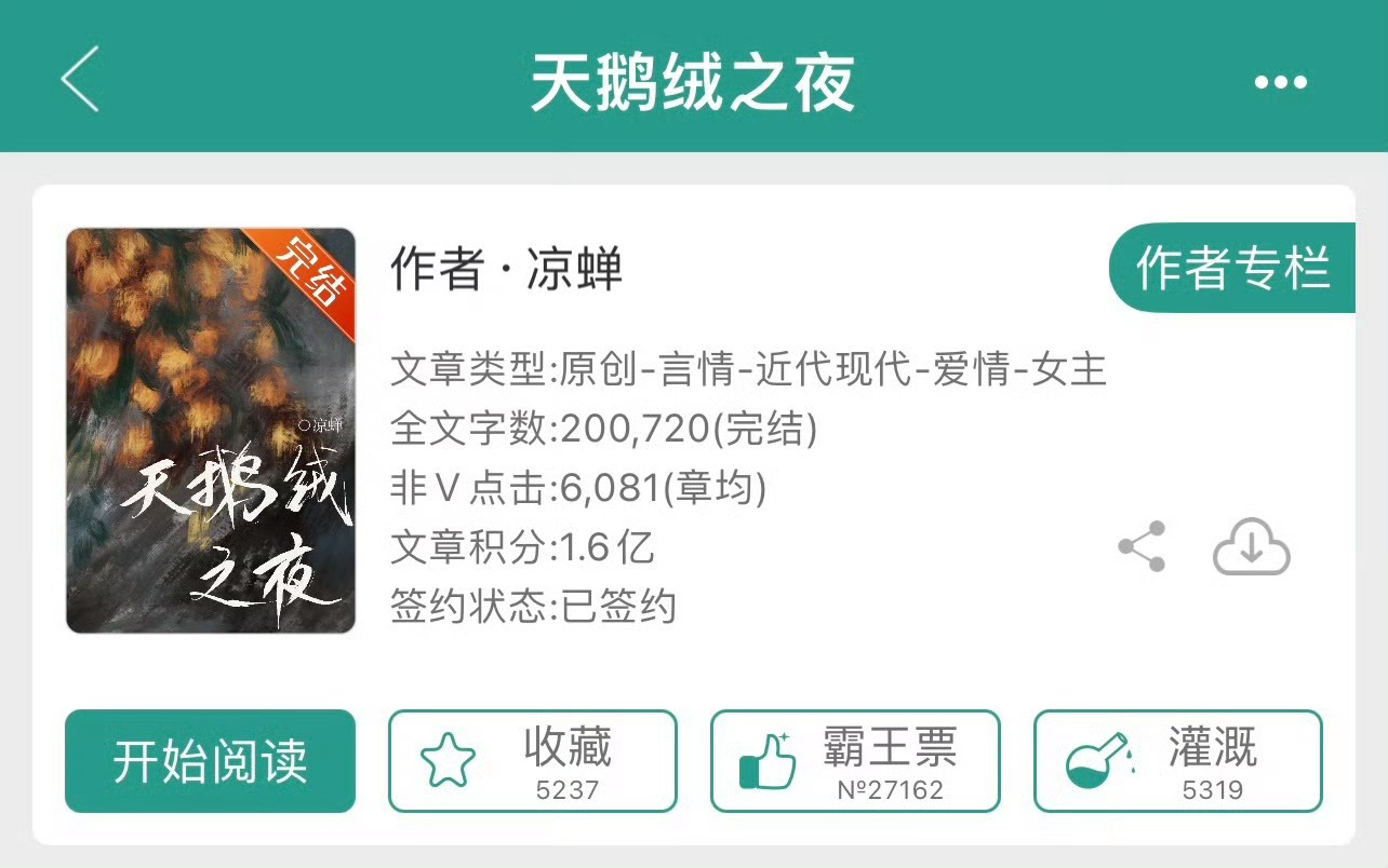 小说推荐：《天鹅绒之夜》 作者:凉蝉简评：温柔坚韧女老师vs腹黑痞气男老板，悬疑