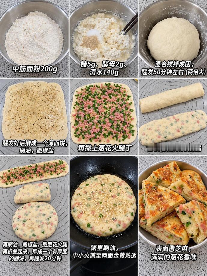 分享这个超好吃的葱花发面饼 ​​​