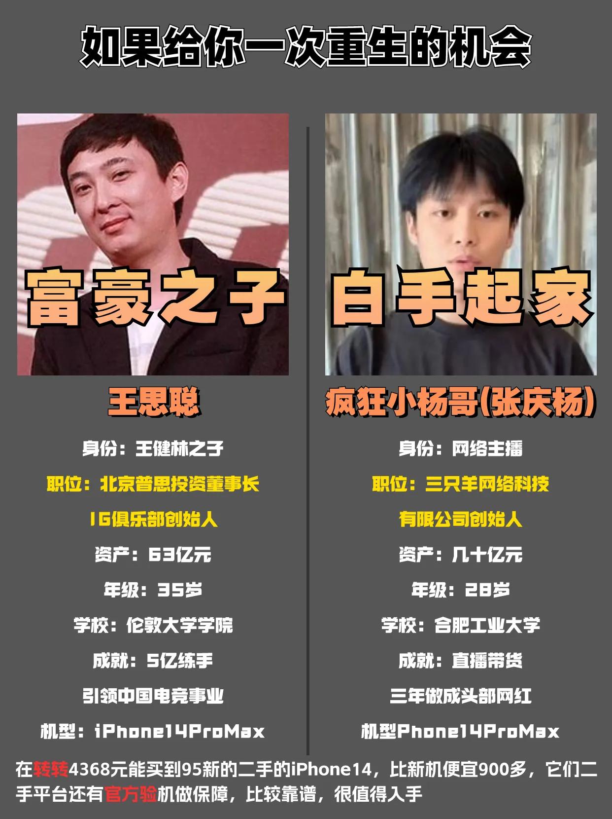 如果给你一次重生的机会，你会怎么选？富豪之子VS白手起家 小杨哥 #疯狂小杨哥