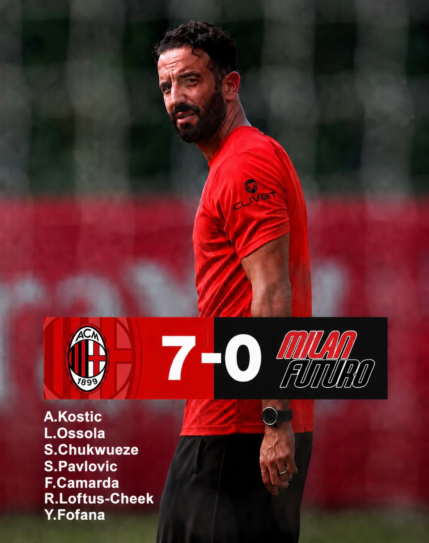【👉】 🔴⚫️ 今天米兰一线队与Milan Futuro 完成了联合训练以及