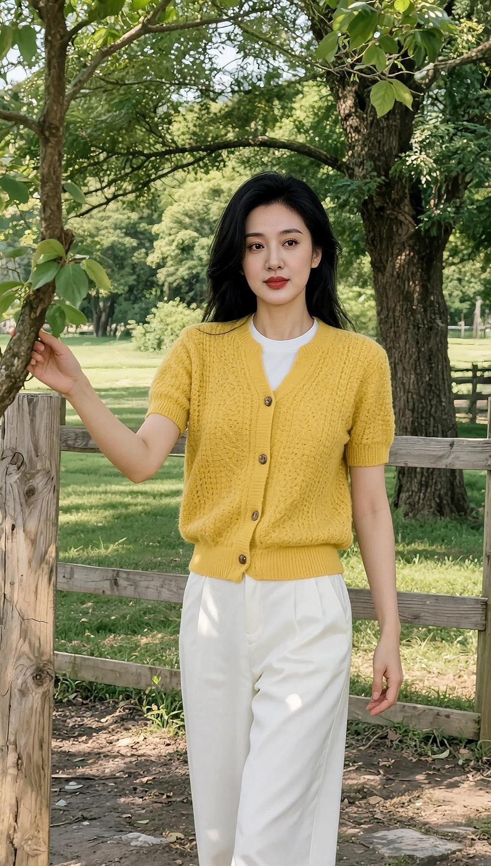 AI简约田园风 抖音ai创作 颜值在线 自然美景 少女写真