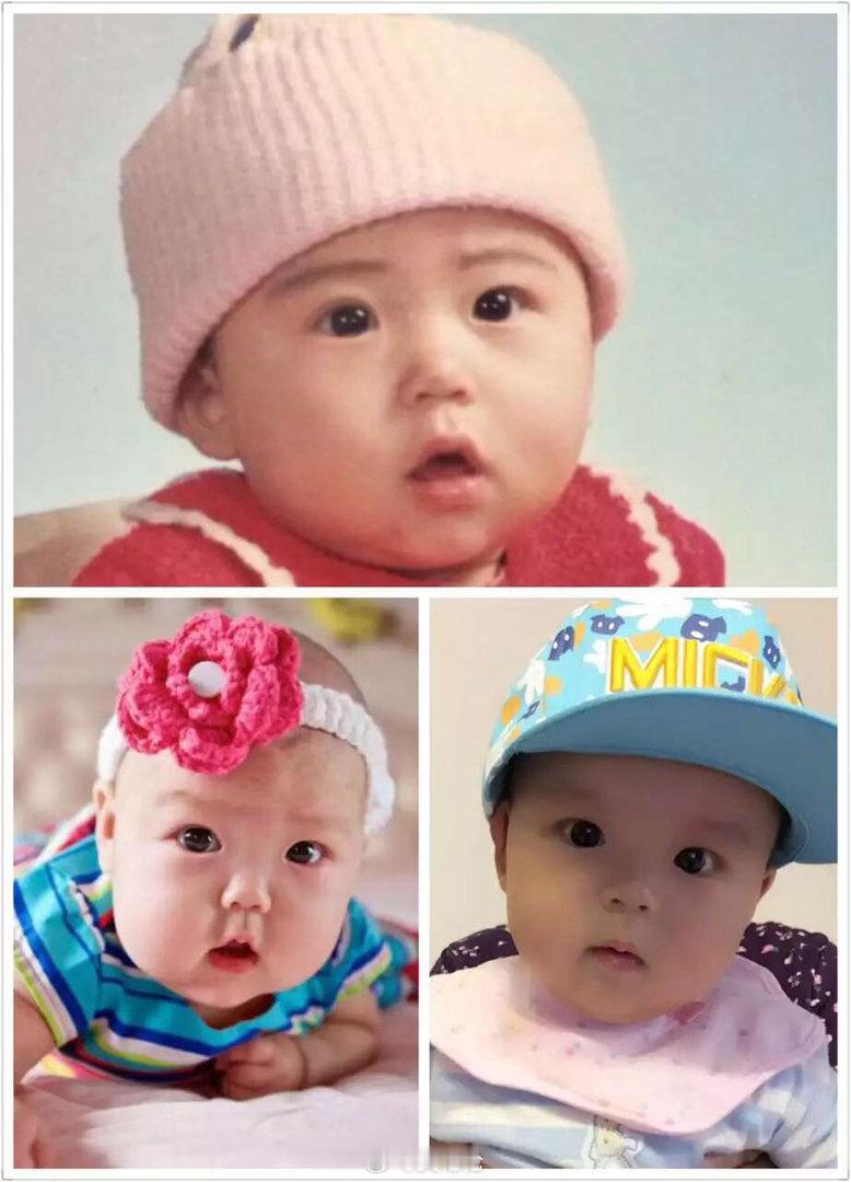 翻到老照片我真是以一己之力 扭转了老亢家的基因啊能看出这仨都是谁嘛