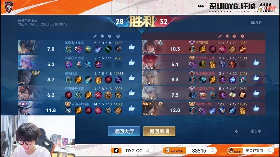 DYG五排大乱斗撞车DRG获胜2026KPL夏季赛