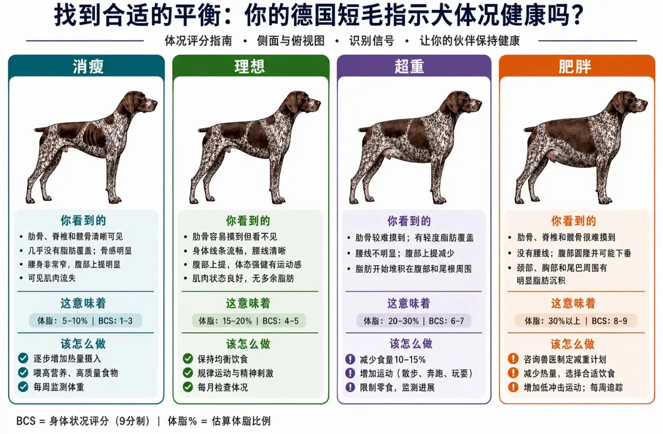 "超重会给肌肉、关节和骨骼带来额外压力"维持理想体况，不仅能延长狗狗寿...