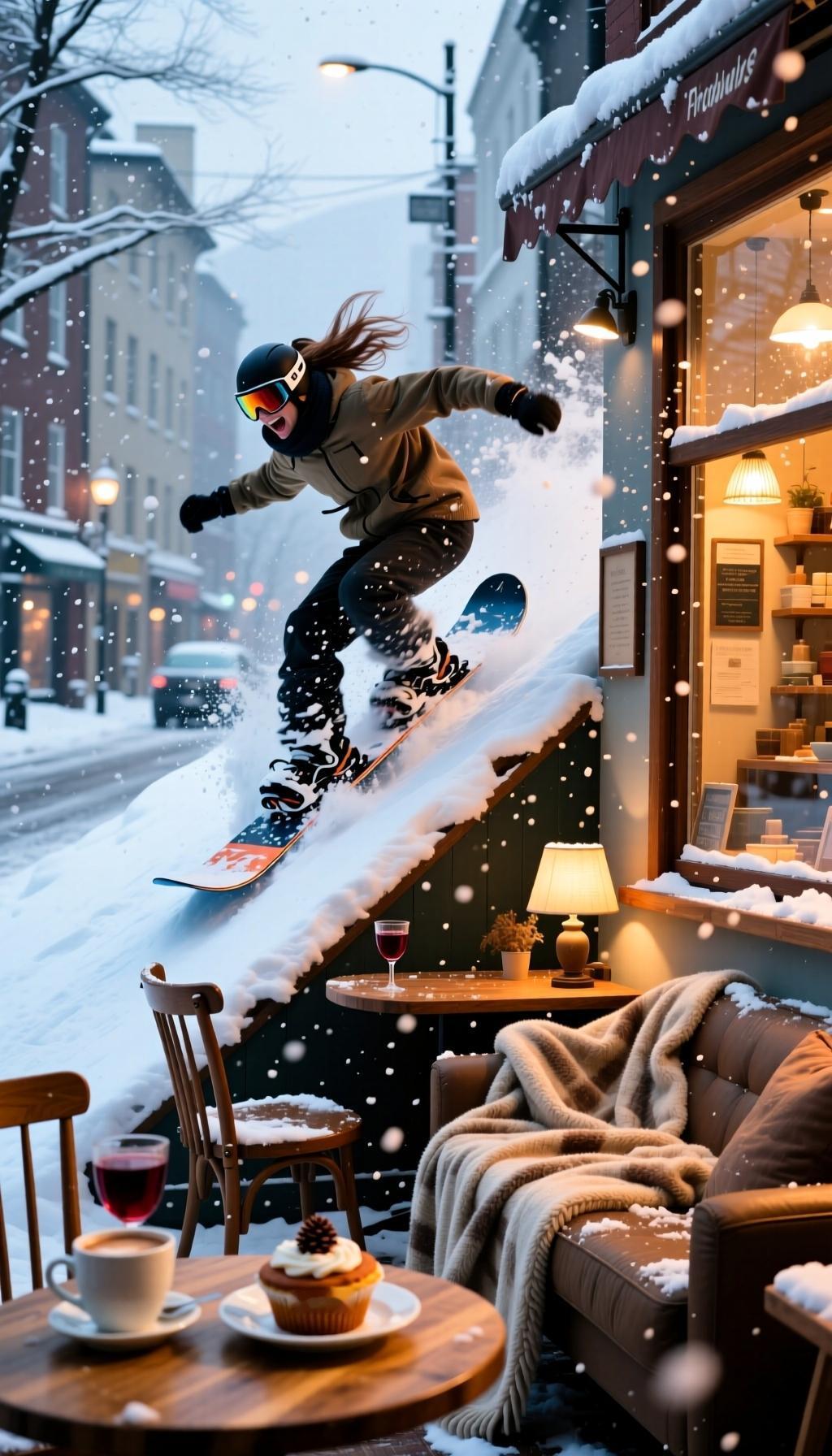 滑雪动感向
 
雪板划破积雪的瞬间，风都在耳边欢呼！从陡坡俯冲而下，把烦恼和寒意