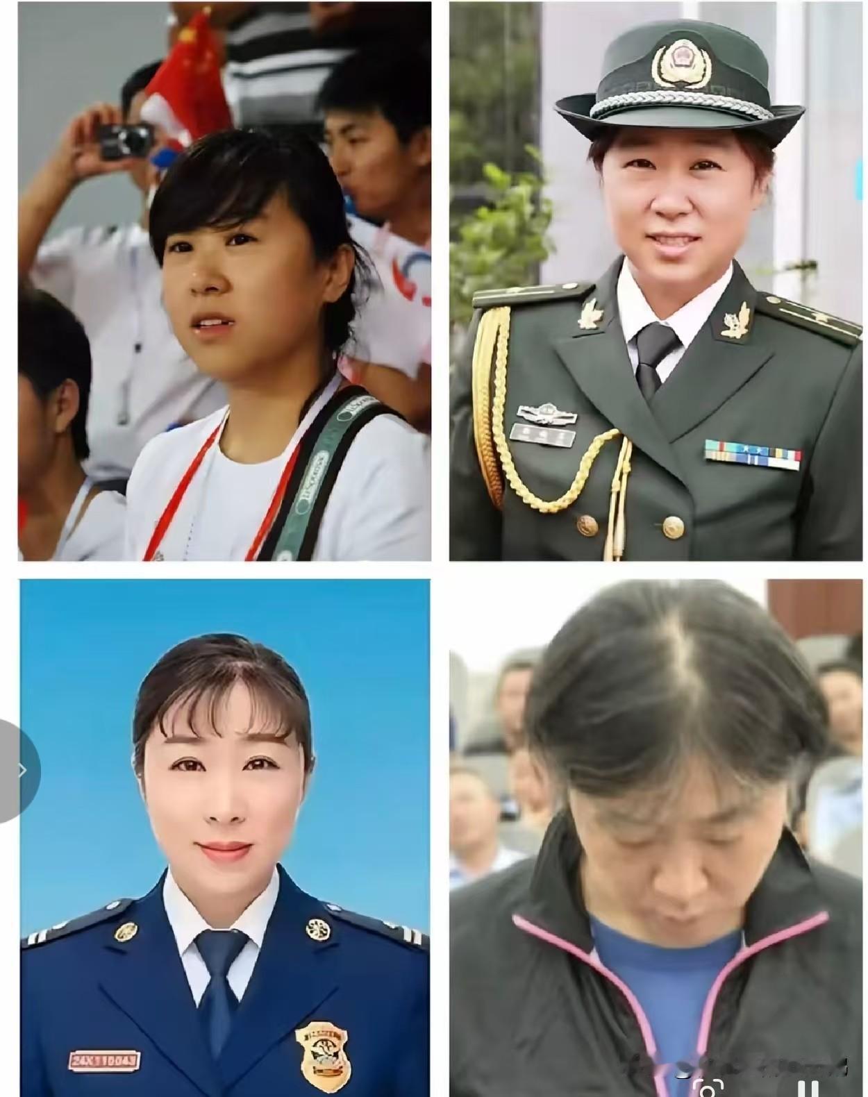 四张照片，串联起郭晓慧的人生轨迹。

左上图，是学生时代的她，一脸质朴，看上去踏