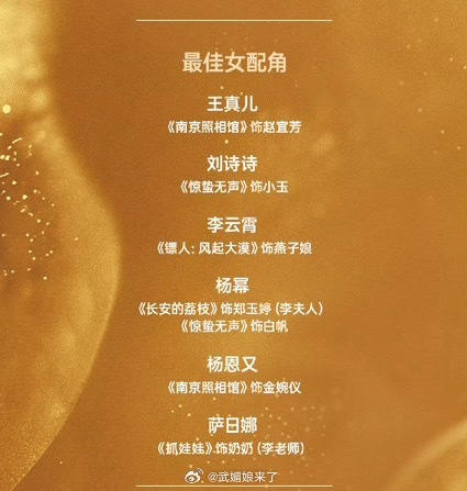 李云霄提名百花奖最佳女配第38届百花奖提名名单恭喜李云霄首次出演电影即获得第38