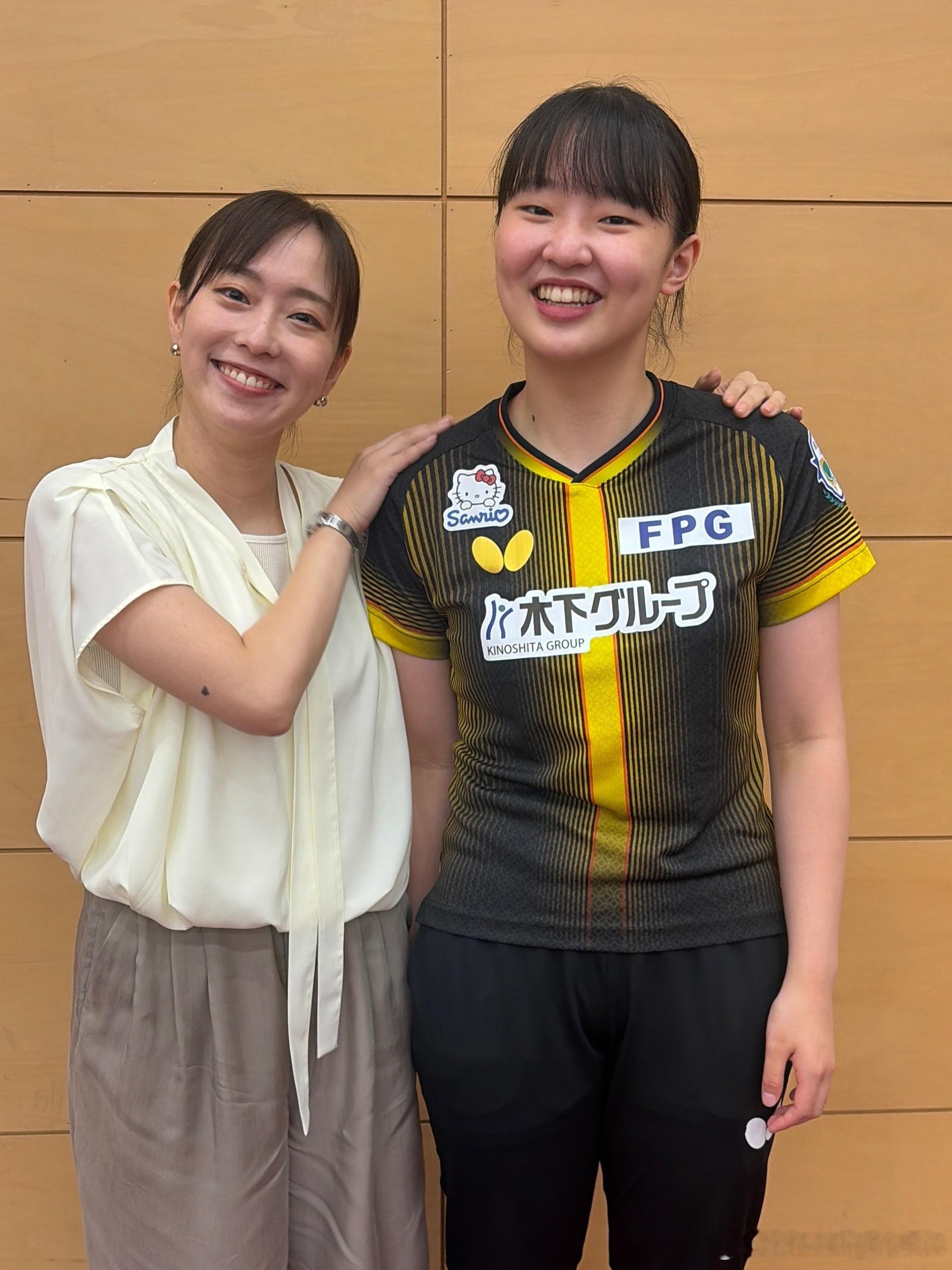 石川佳纯：采访了张本美和选手。她有着让人难以相信只有18岁的沉稳与聪慧的球风，是