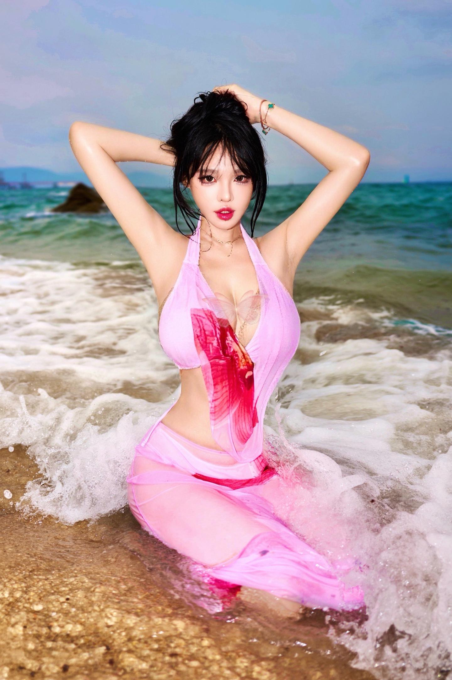 粉色与海🌊。抓住一只粉色美人鱼🧜‍♀️