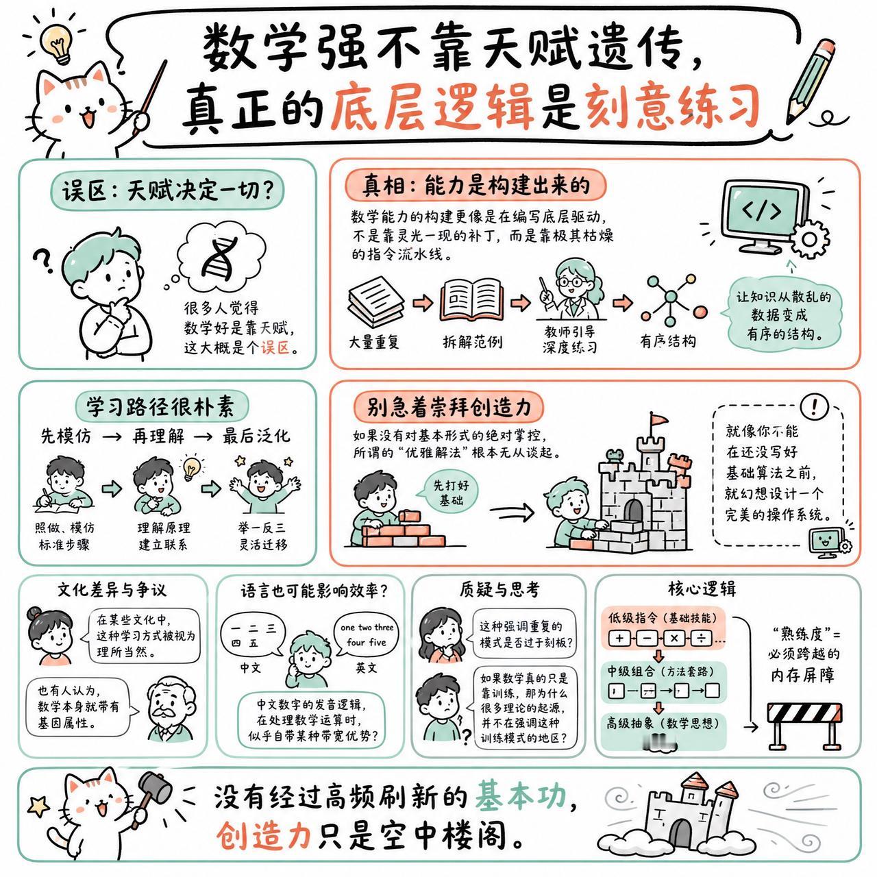 【数学强不靠天赋遗传，真正的底层逻辑是刻意练习】

快速阅读：数学强并非源于遗传