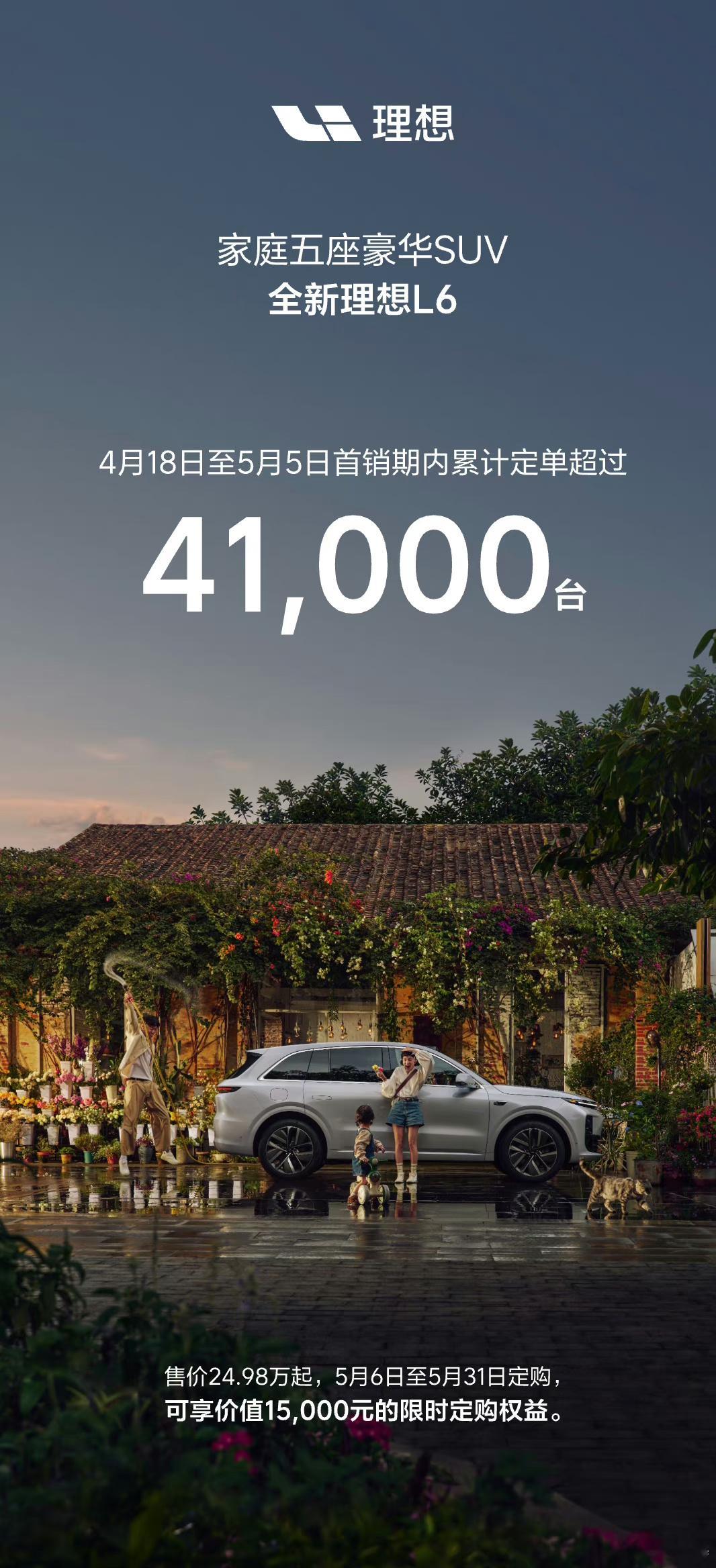 #节后上班第1天#上班第一天各家销量公布了，首先来看理想L6:-4 月 18 日