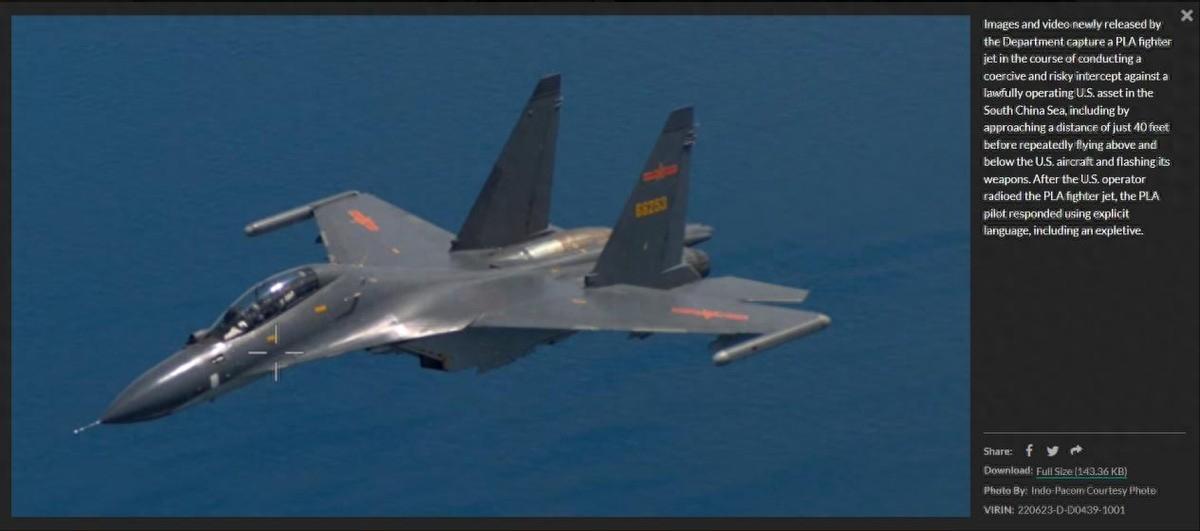 加军机闯中国空域失败，美高官：解放军2年内有300次危险操作
美方公布所谓的“解