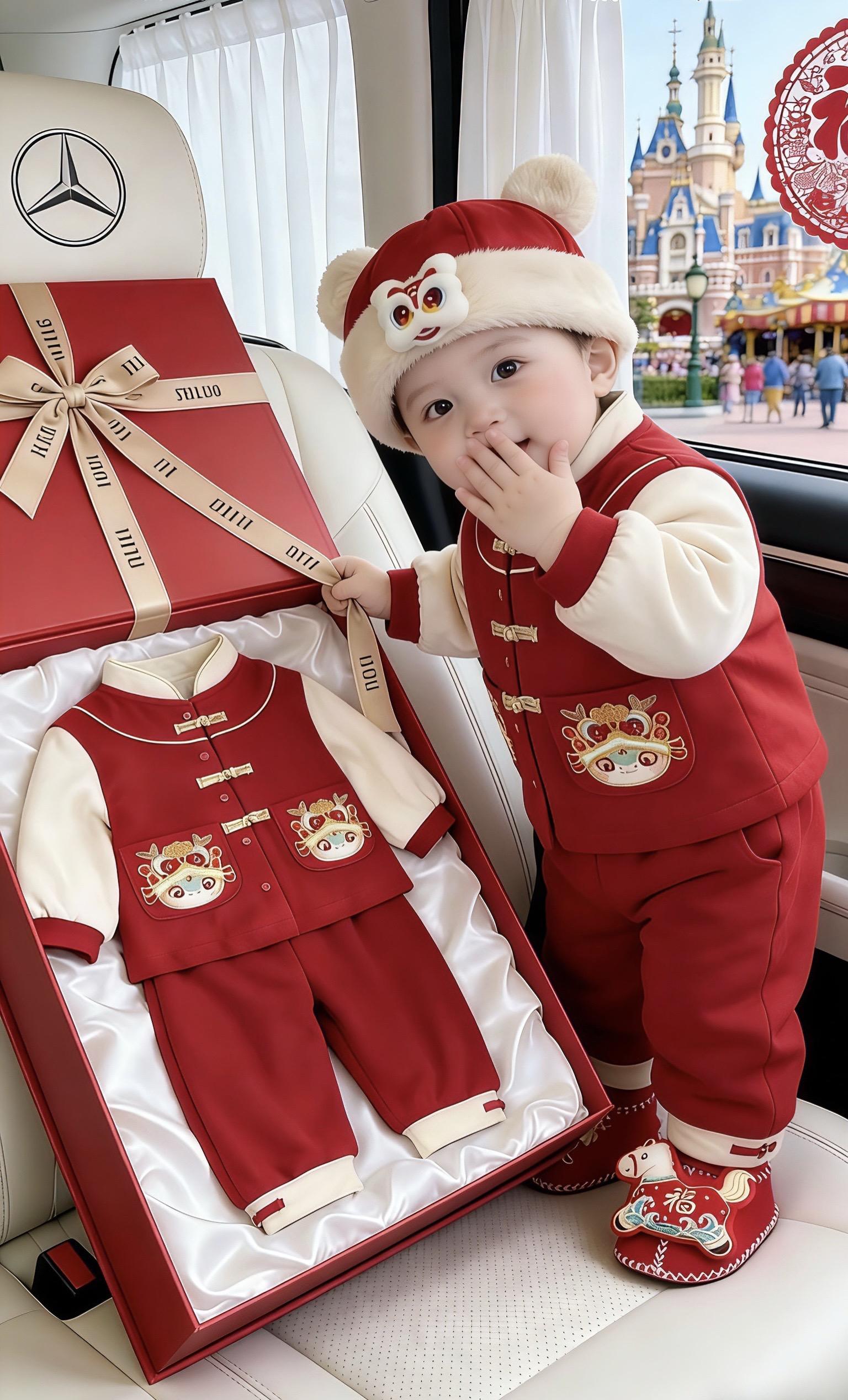 拜年服萌宝穿搭 新年穿搭高品质童装拜年服