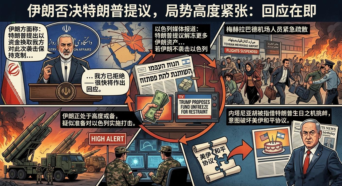 伊朗方面称：“特朗普提出以资金换取我方对此次袭击保持克制，我方已拒绝 —— 很快
