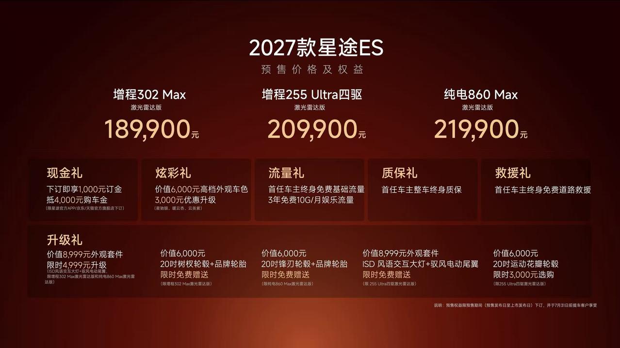 【18.99万元起，2027款星途ES开启预售】6月12日，2027款星途ES正