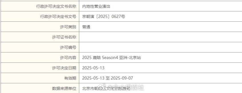 鹿晗亚巡北京站获批 啊啊啊 静候鹿晗回归 ​​​