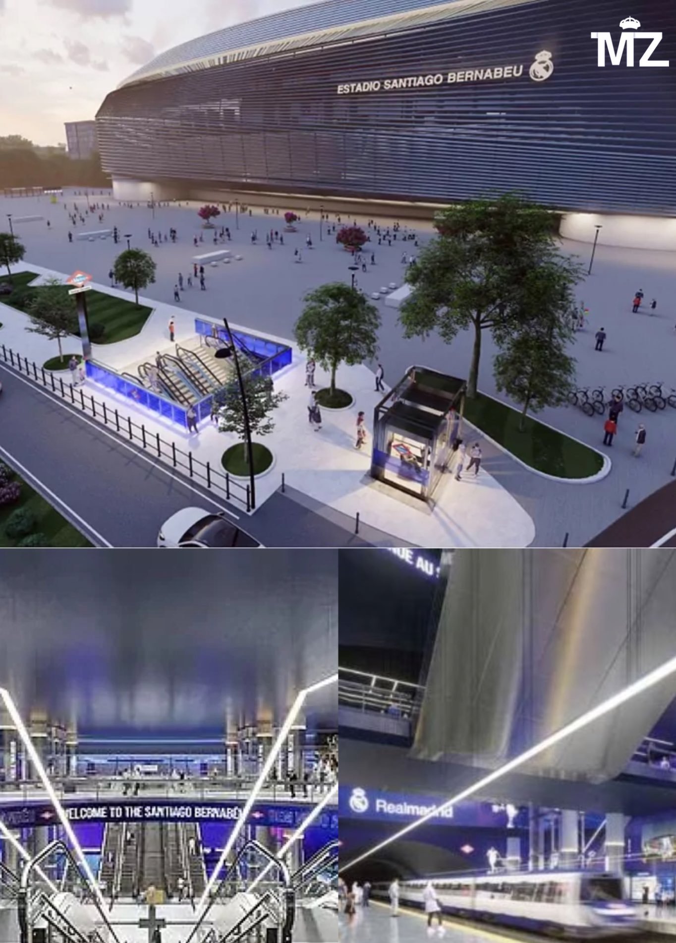 新伯纳乌地铁站的翻新工程将于2024年开始，耗资约7000万欧元。🚆Ⓜ️#ha