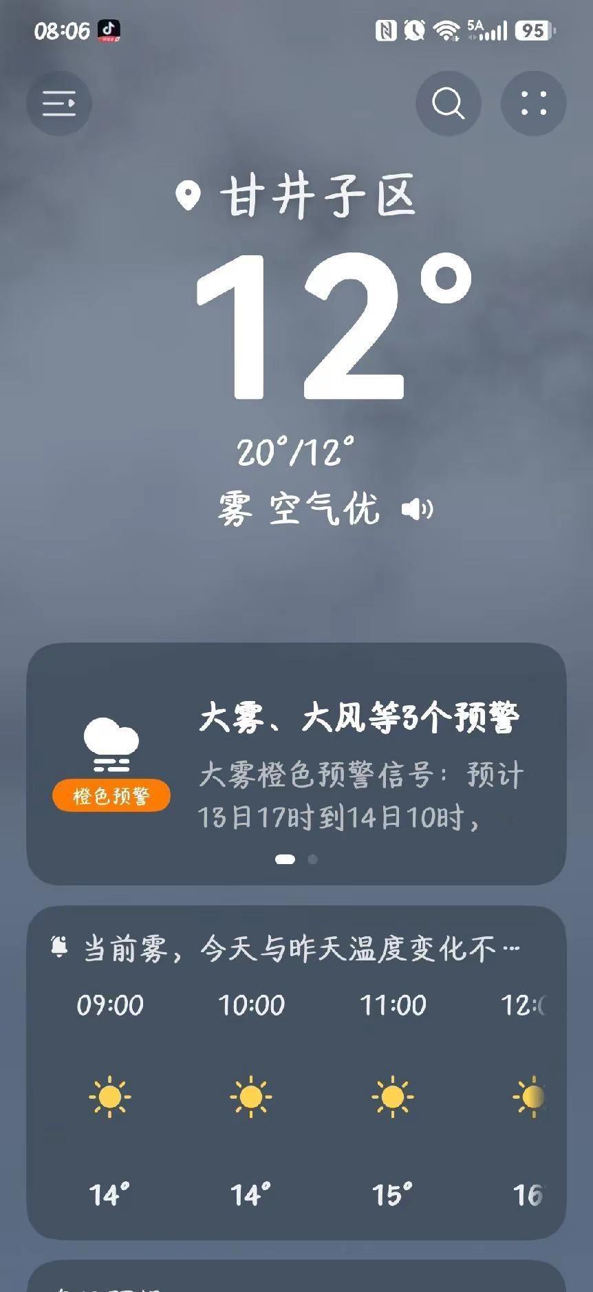 全国都在奔赴夏天，只有大连还裹着外套冻得瑟瑟发抖，谁懂啊😦12度天气 气温变化