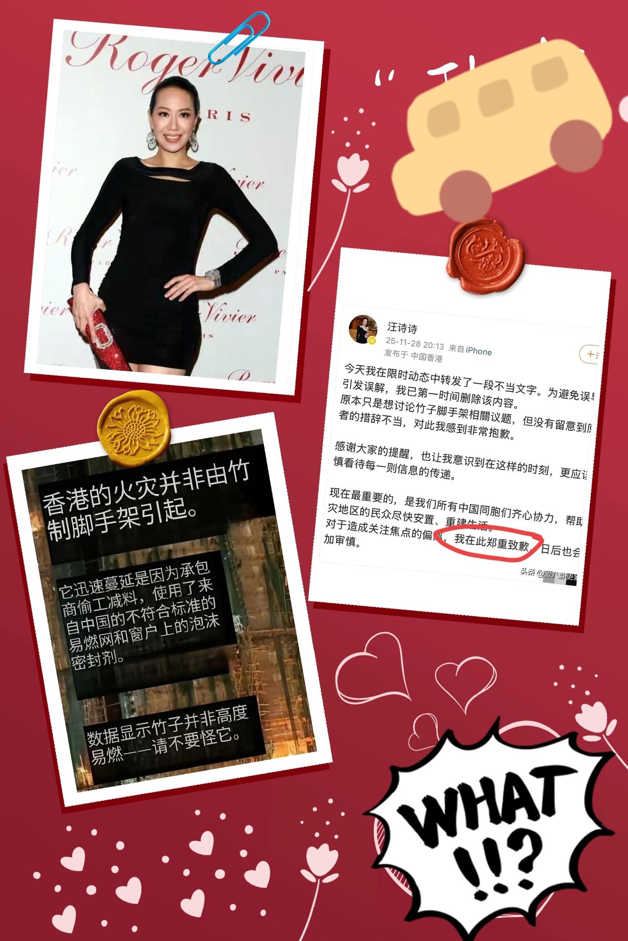 谁能想到！！！
当各地明星都在为火灾纷纷捐款、
表达关切时，甄子丹老婆汪诗诗却在