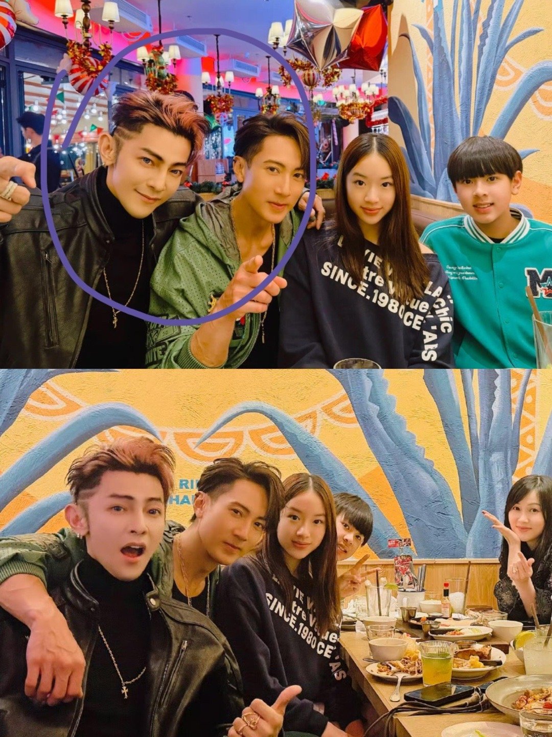 吴尊带孩子和汪东城圣诞聚会，二轮海也不是不行