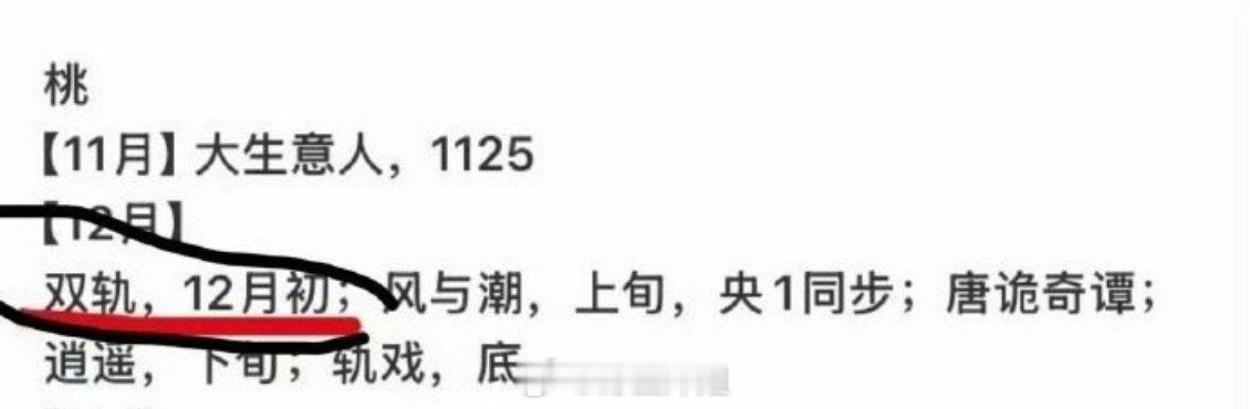 虞书欣、何与《双轨》又排播到12月初了 