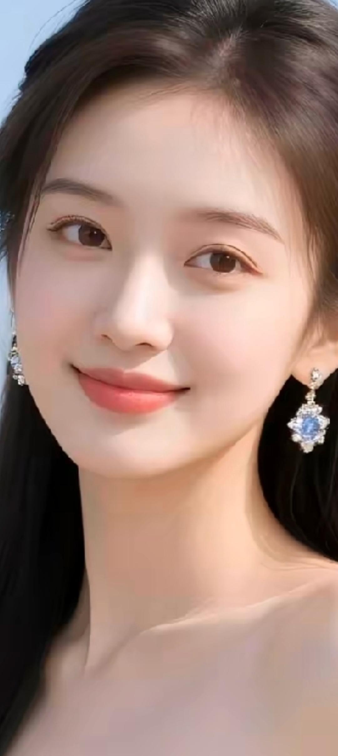 甜美笑容，闪耀耳环，优雅气质，完美呈现！💖✨