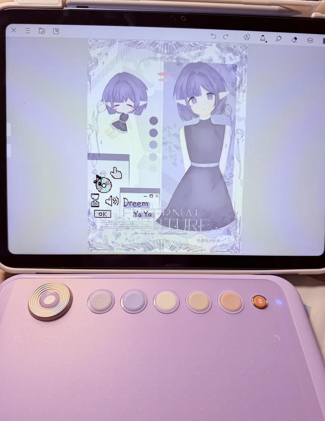 买了parblo家的升级版小Q版😋颜值好高！！
拿到之后火速开画
蓝牙几乎没有