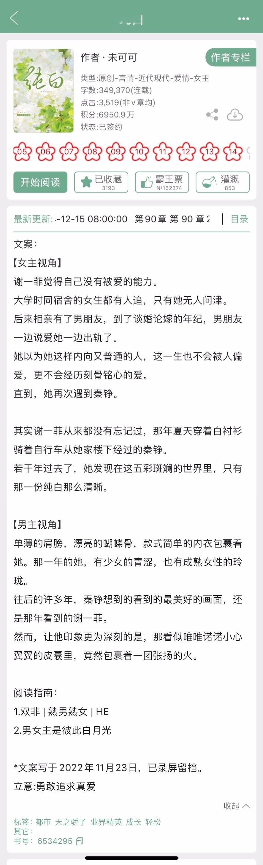 未可可的《纯白》完结啦！熟男熟女+破镜重圆，有点酸涩味~看过的姐妹来反馈一下~ 