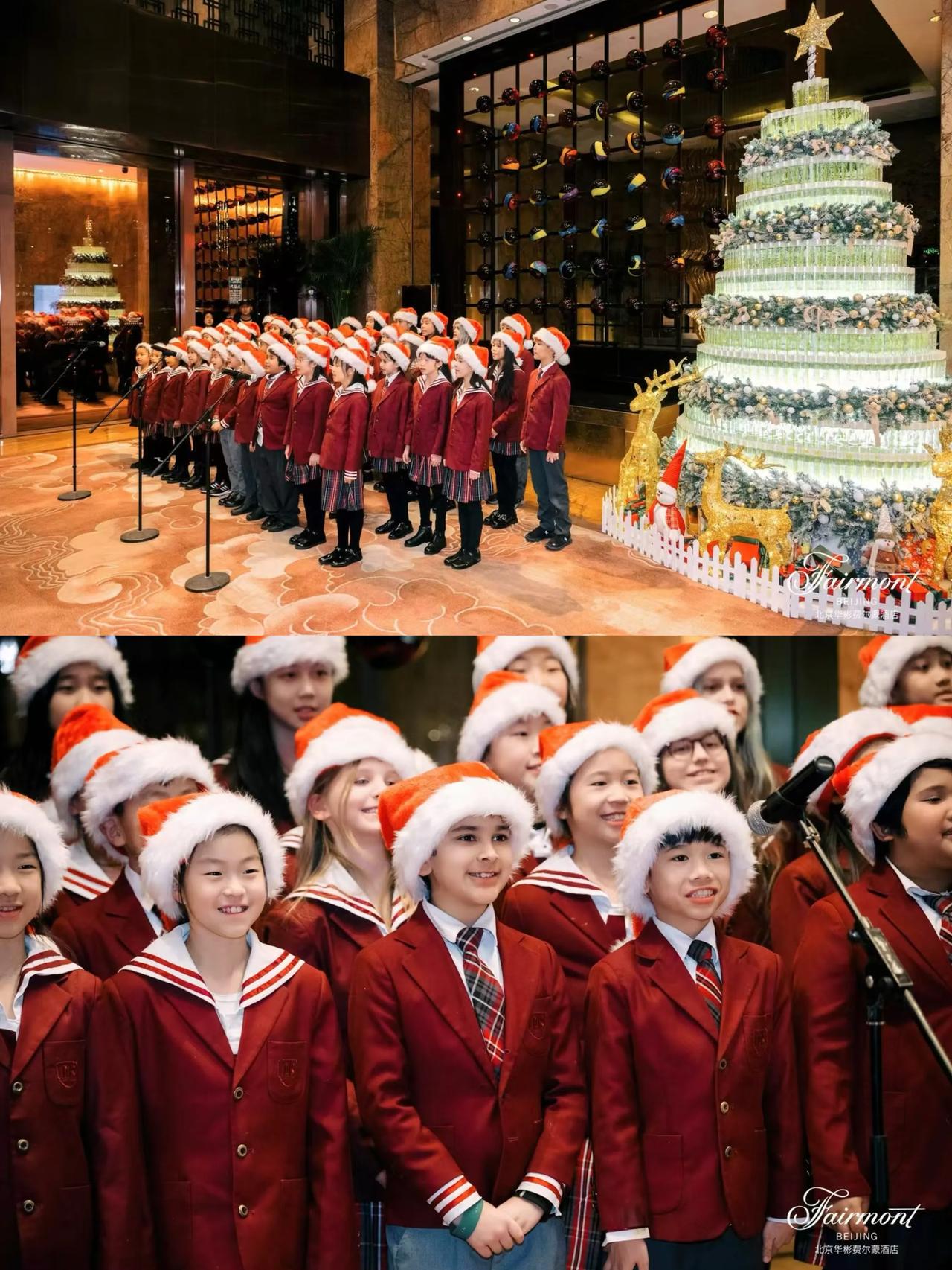 🎉2024年12月5日，北京华彬费尔蒙酒店圣诞点灯啦！华丽的灯光装点着酒店大堂