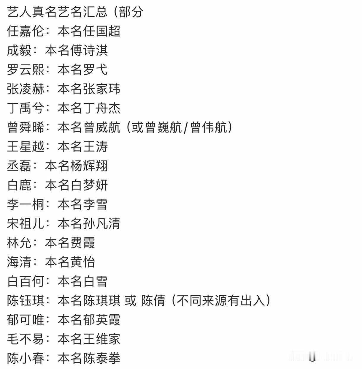 原来这么多演员用的都不是本名
有很多名字也很好听，为什么要改呢
白鹿，原名叫白梦