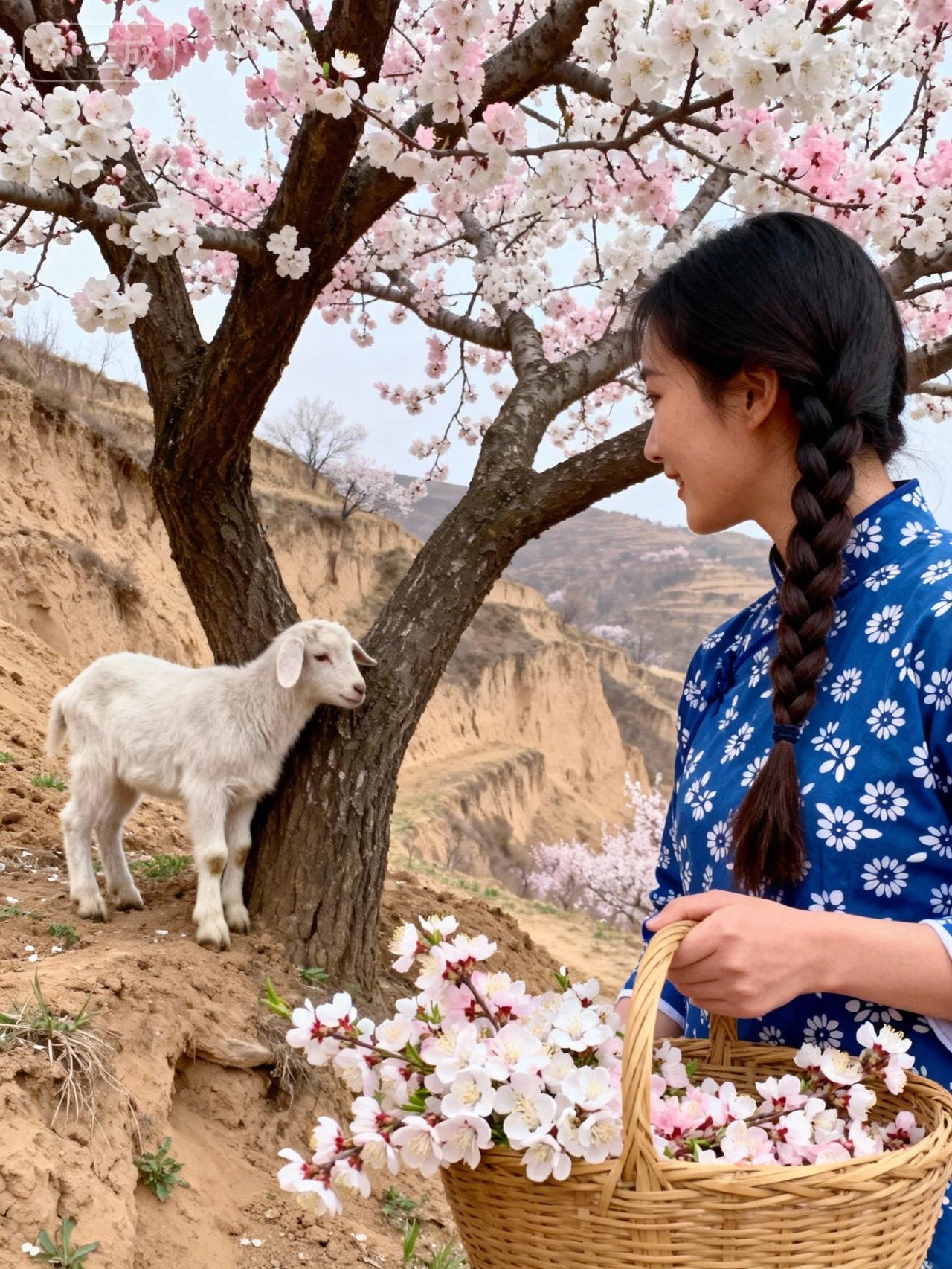 春日野餐，与羊儿共赏花海