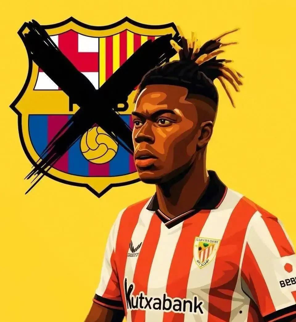 巴萨错过他，省了5000万？
 
尼科·威廉姆斯去年夏天把诺坎普的邀约推回去，转