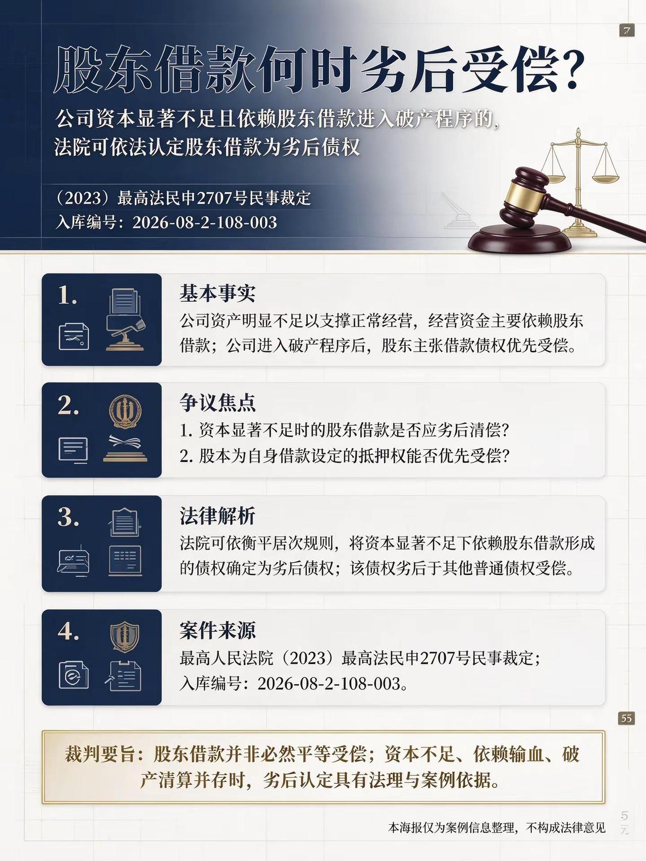 股东借款债权的劣后受偿规则。