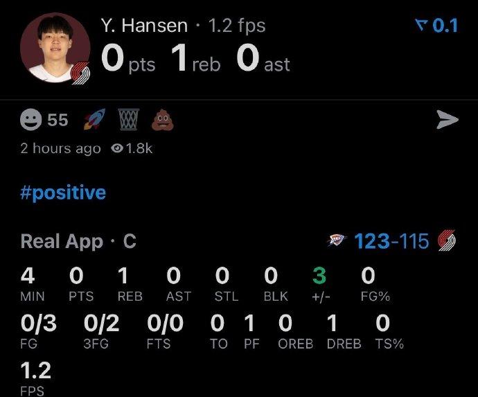挂0了！杨瀚森过去3场比赛：
对阵雄鹿：2分34秒，0分0板0助
对阵马刺：1分