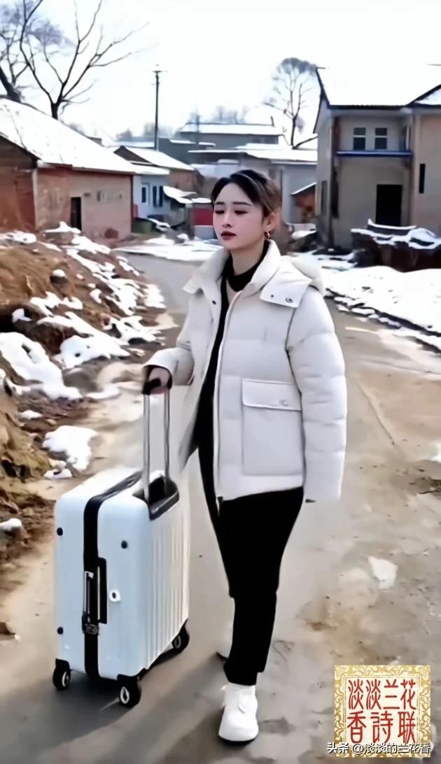 【别乡寄月】
 作者/淡淡兰花香
 忍泪回身向远尘，
村头望断袖沾痕。
此身又逐