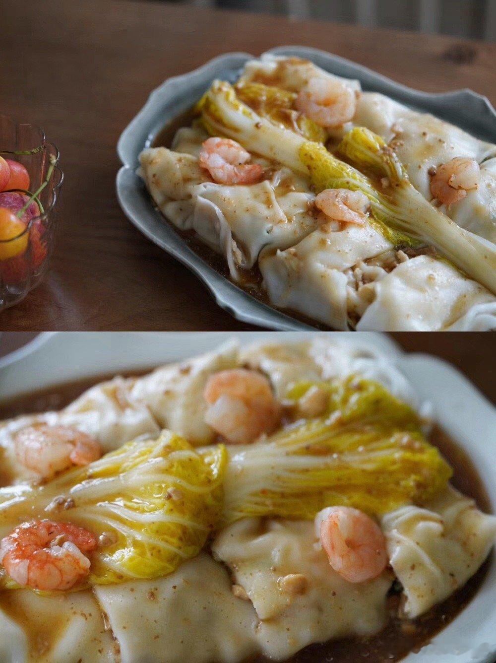 🍒自制鲜虾肠粉潮汕绿豆汤美食潮汕美食肠粉记录生活好好吃饭早餐我的日常plog世