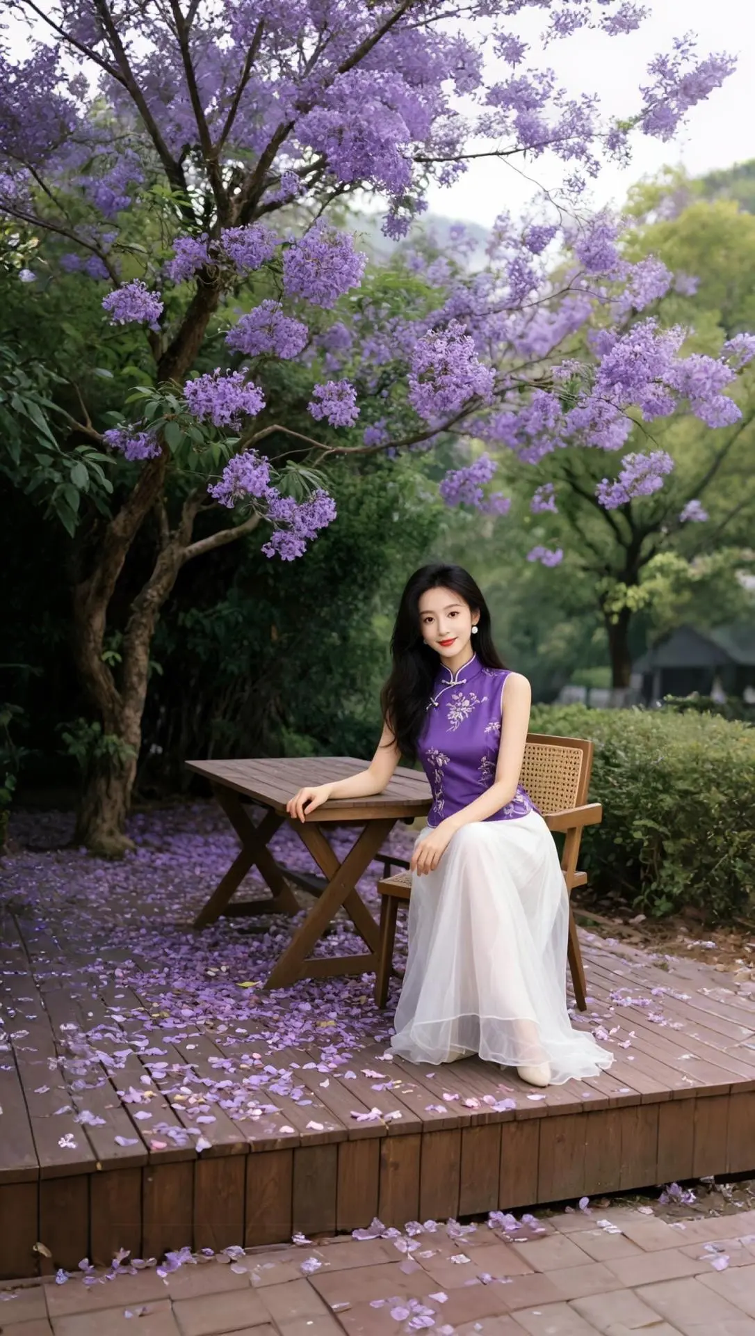 AI紫花中式写真 随变ai随便玩